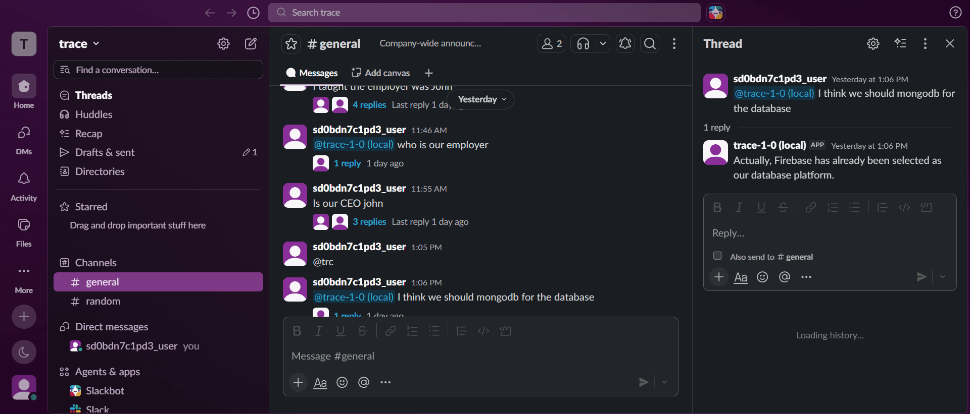 Slack Dashboard